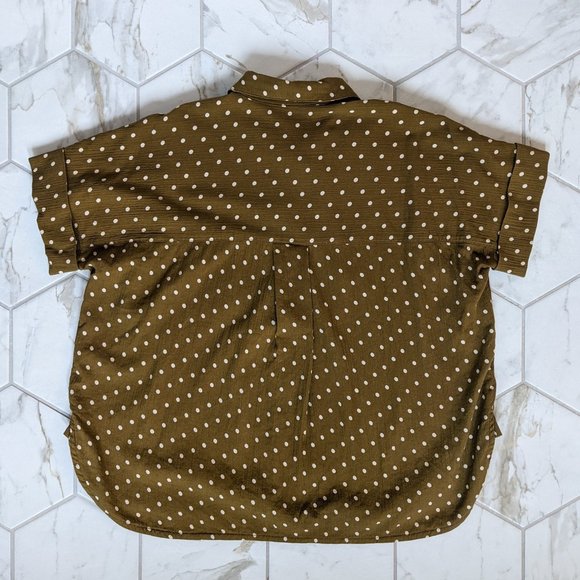 NWOT Madewell Daily Dot Print Shirt in Weathered Olive - Picture 4 of 4
